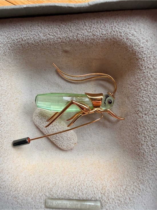 Swarovski Jewelry - Daniel Swarovski Paris Paradise Aptera Grasshopper Stick Pin Brooch